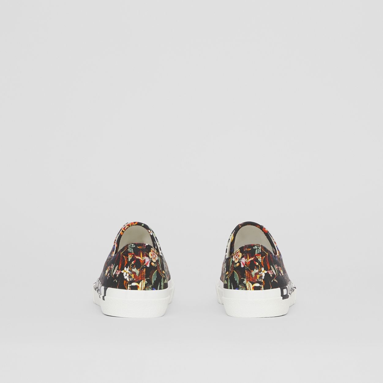 Logo Detail Floral Print Cotton Sneakers - 6