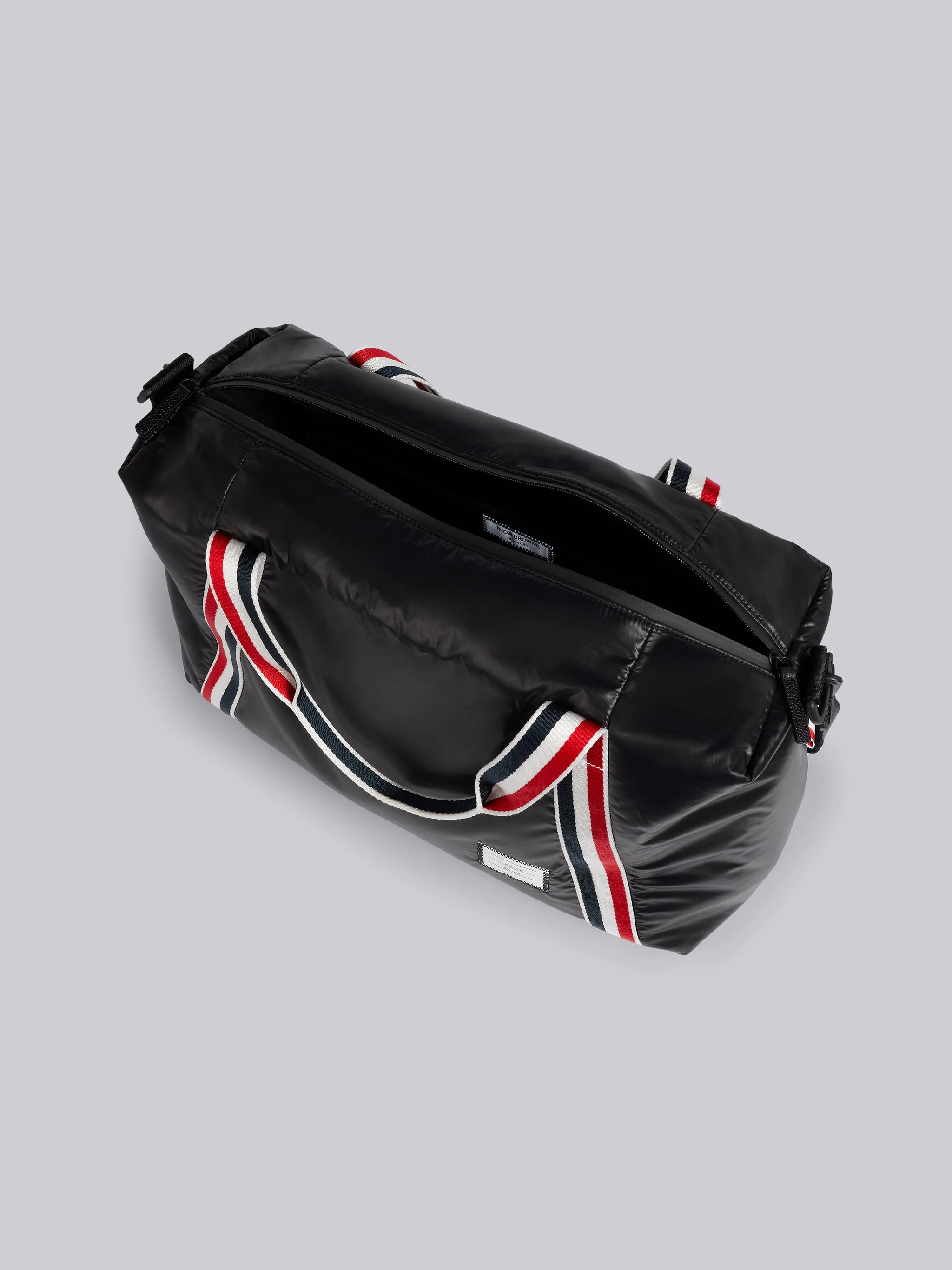 Black Ripstop Tricolor Webbing Crossbody Weekend Bag - 5