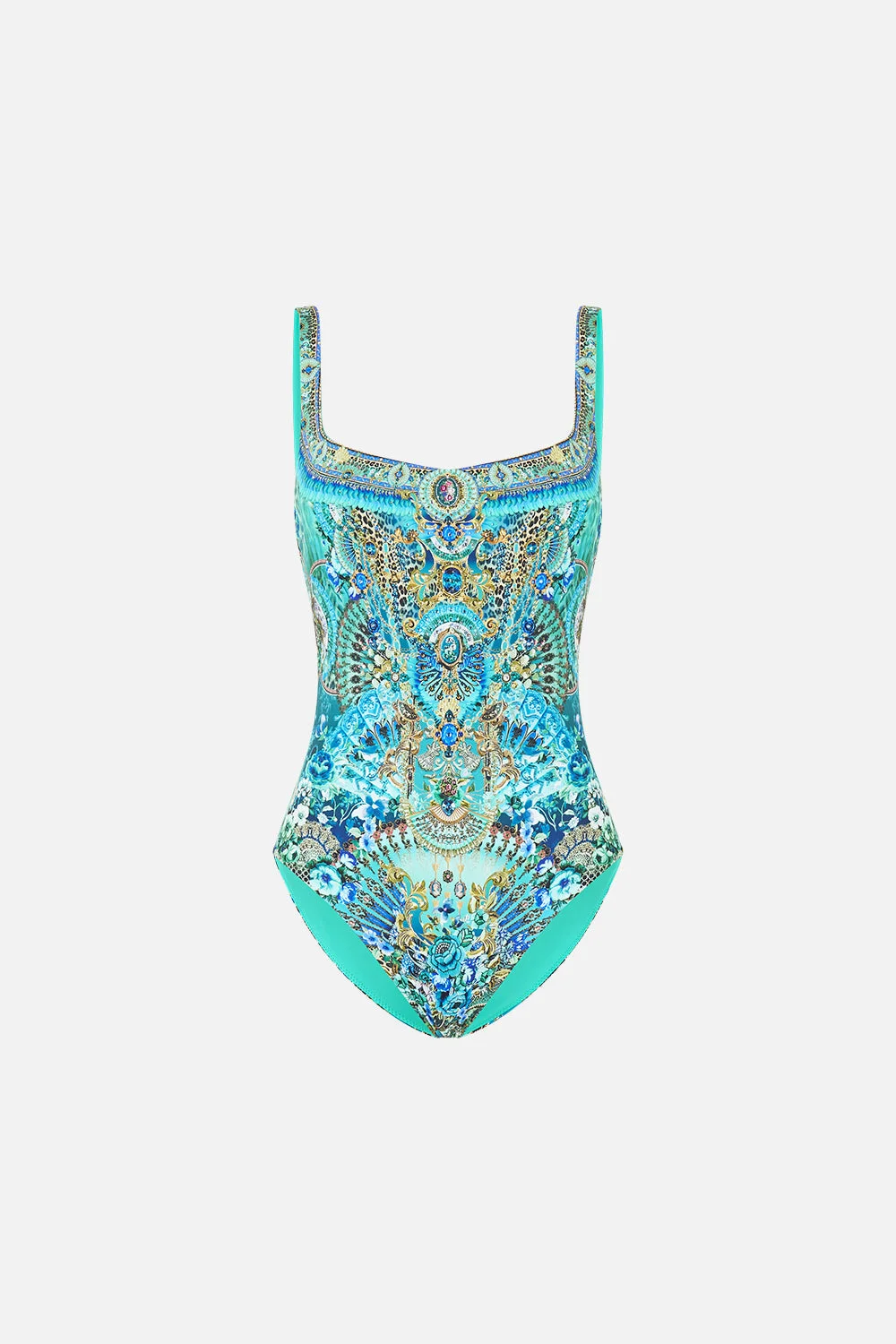 UNDERWIRE SQUARE NECK ONE PIECE W SCOOP BACK - 1