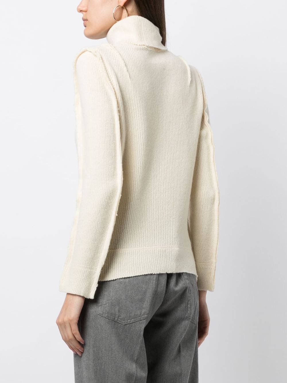 roll-neck ribbed-knit jumper - 4