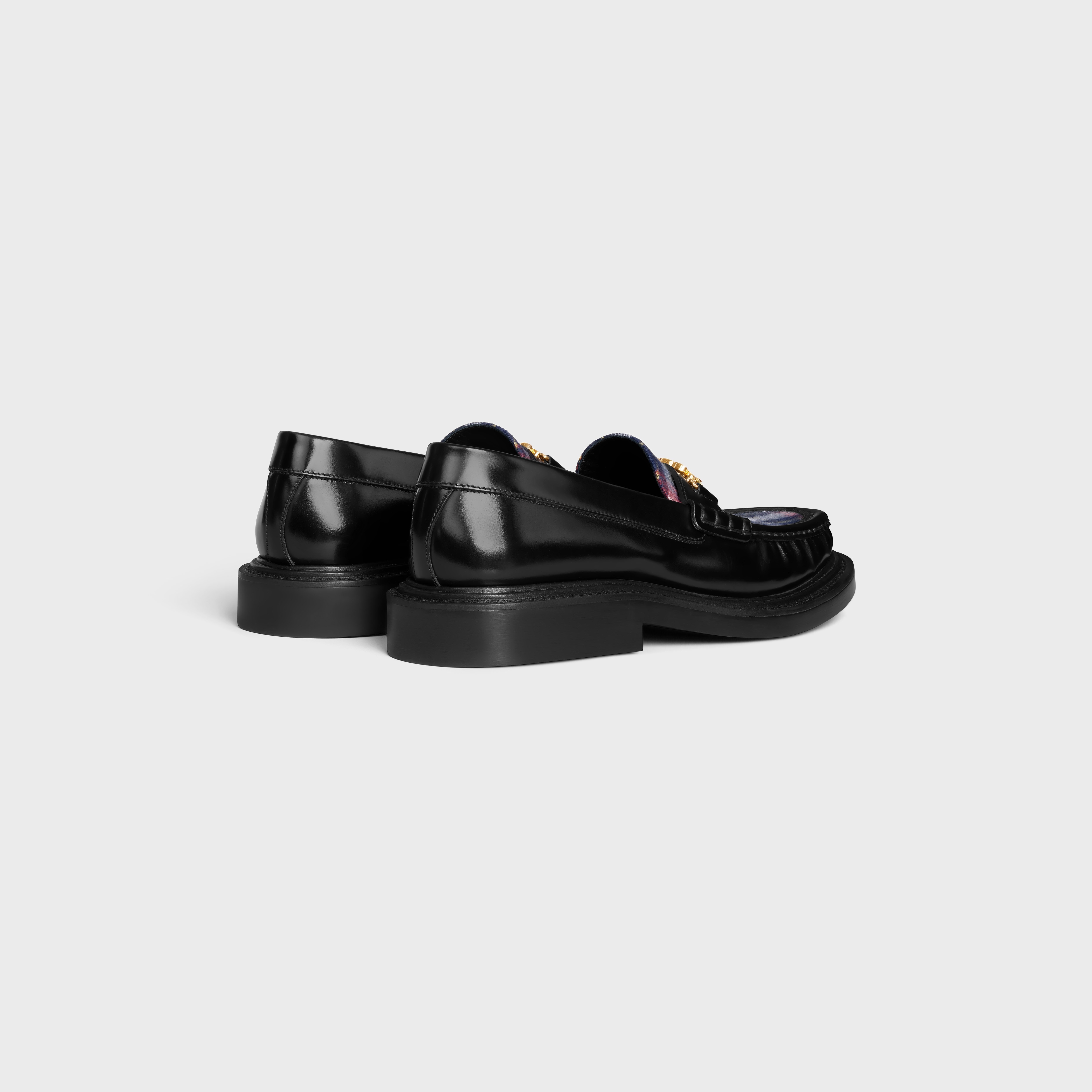 CELINE UNIVERSITÉ TRIOMPHE CHAIN LOAFER in POLISHED BULL AND TARTAN - 3