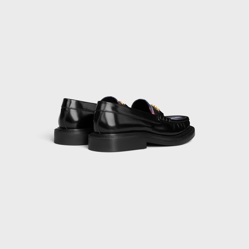 CELINE CELINE UNIVERSITÉ TRIOMPHE CHAIN LOAFER in POLISHED BULL AND TARTAN outlook