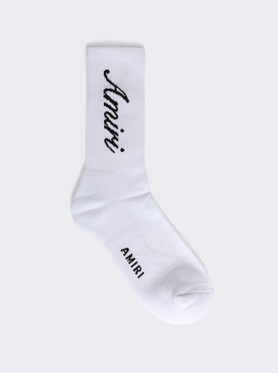 Script Tube Sock White - 1