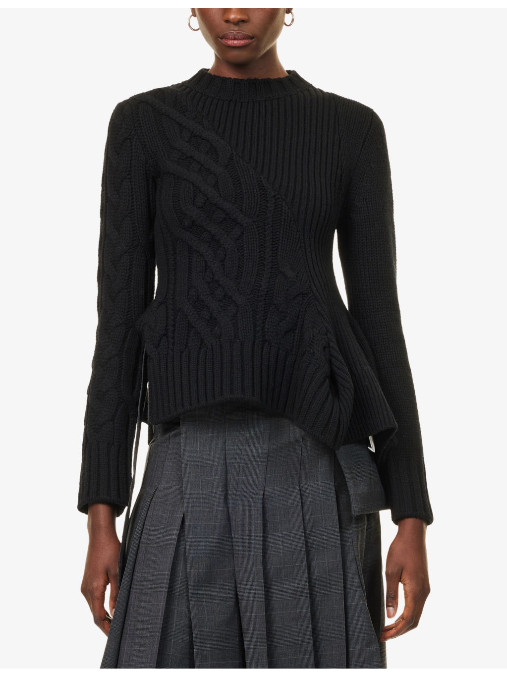 Asymmetric Round-Neck Wool-Blend Jumper - 3