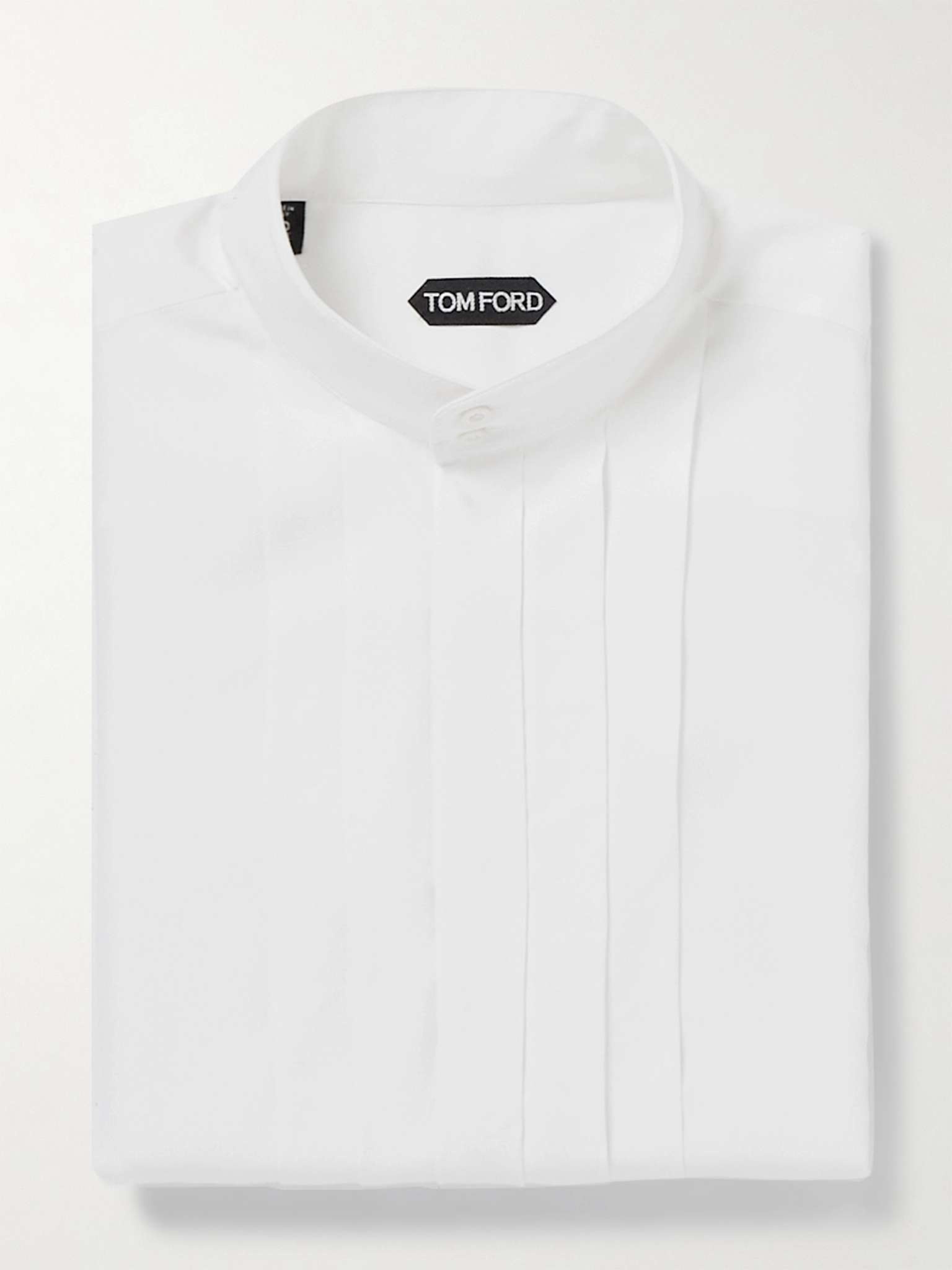 Mandarin-Collar Bib-Front Lyocell and Silk-Blend Satin Tuxedo Shirt - 2