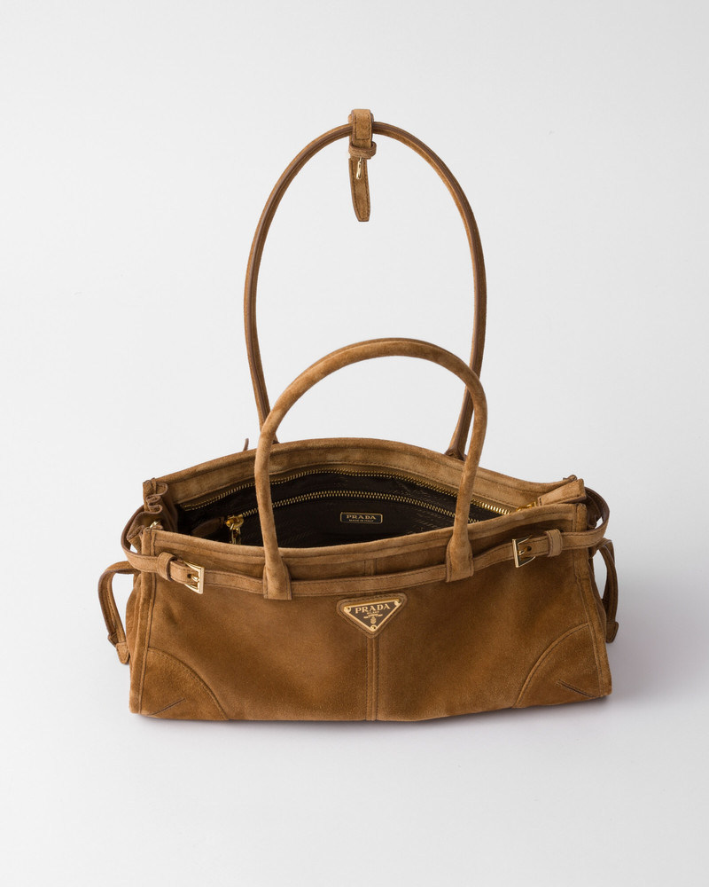 Prada Bonnie medium suede handbag 5