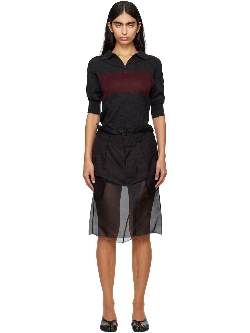 Black Décortiqué Midi Dress - 1