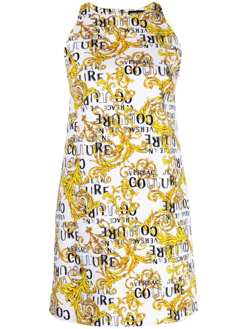 Logo Couture-print sleeveless minidress - 1