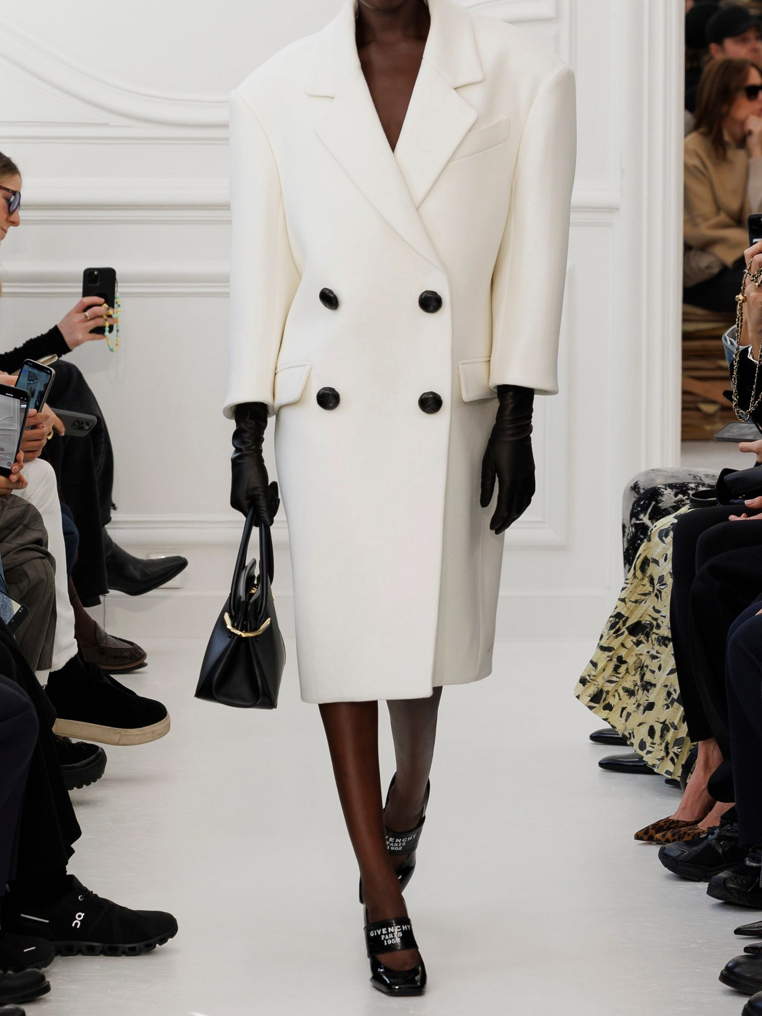 Oversized double-breasted wool coat White - 4