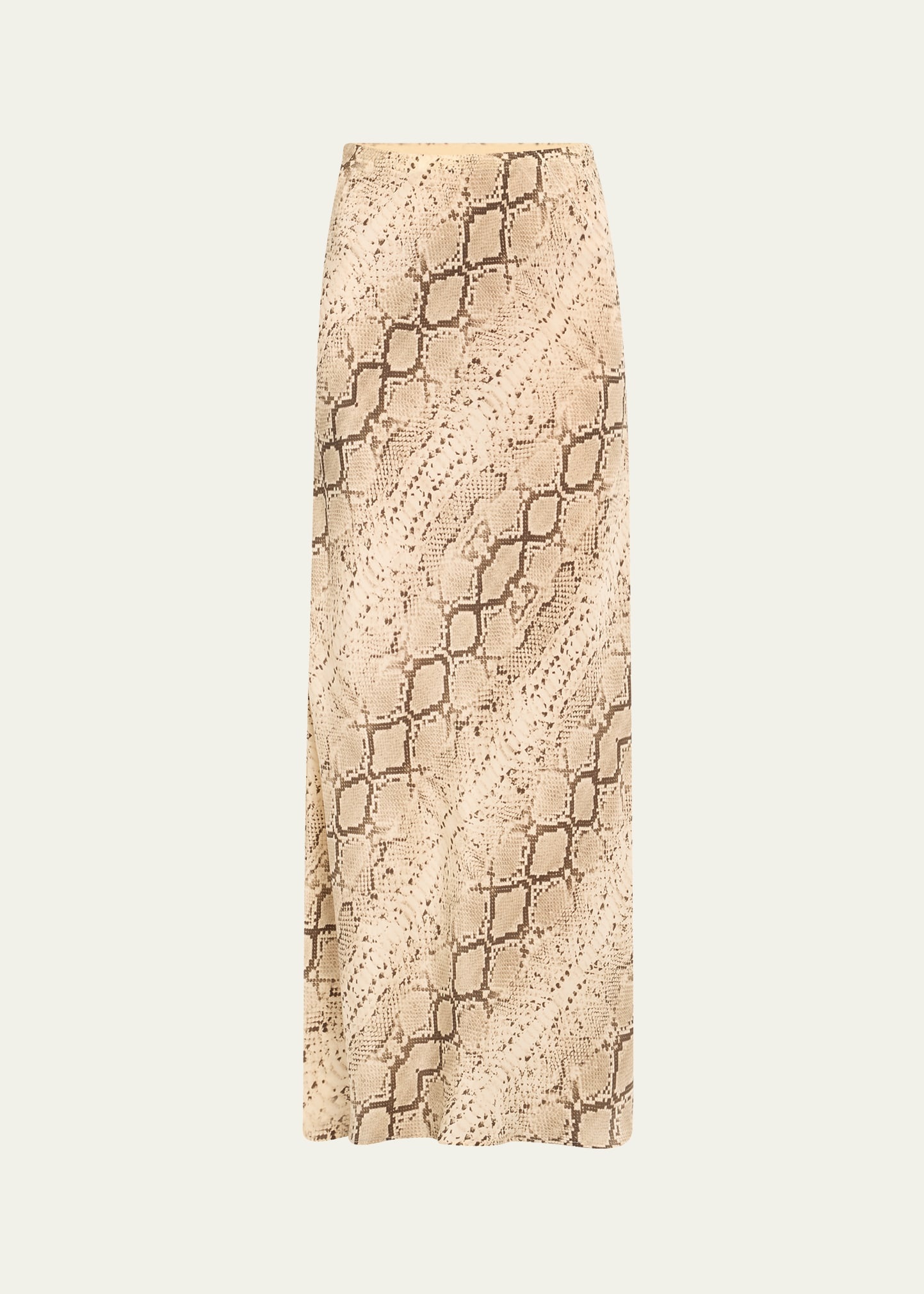Snake Bias-Cut Silk Maxi Skirt - 1