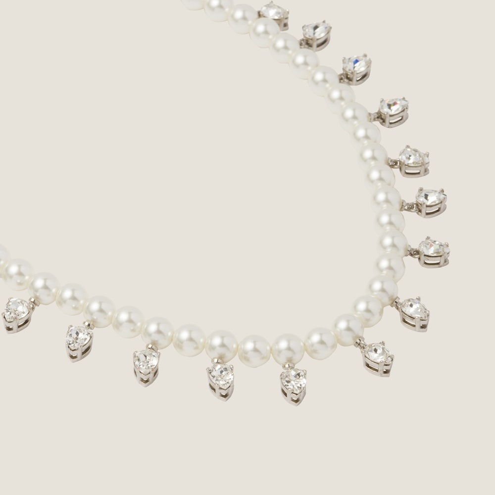 Pearl and crystal necklace - 3