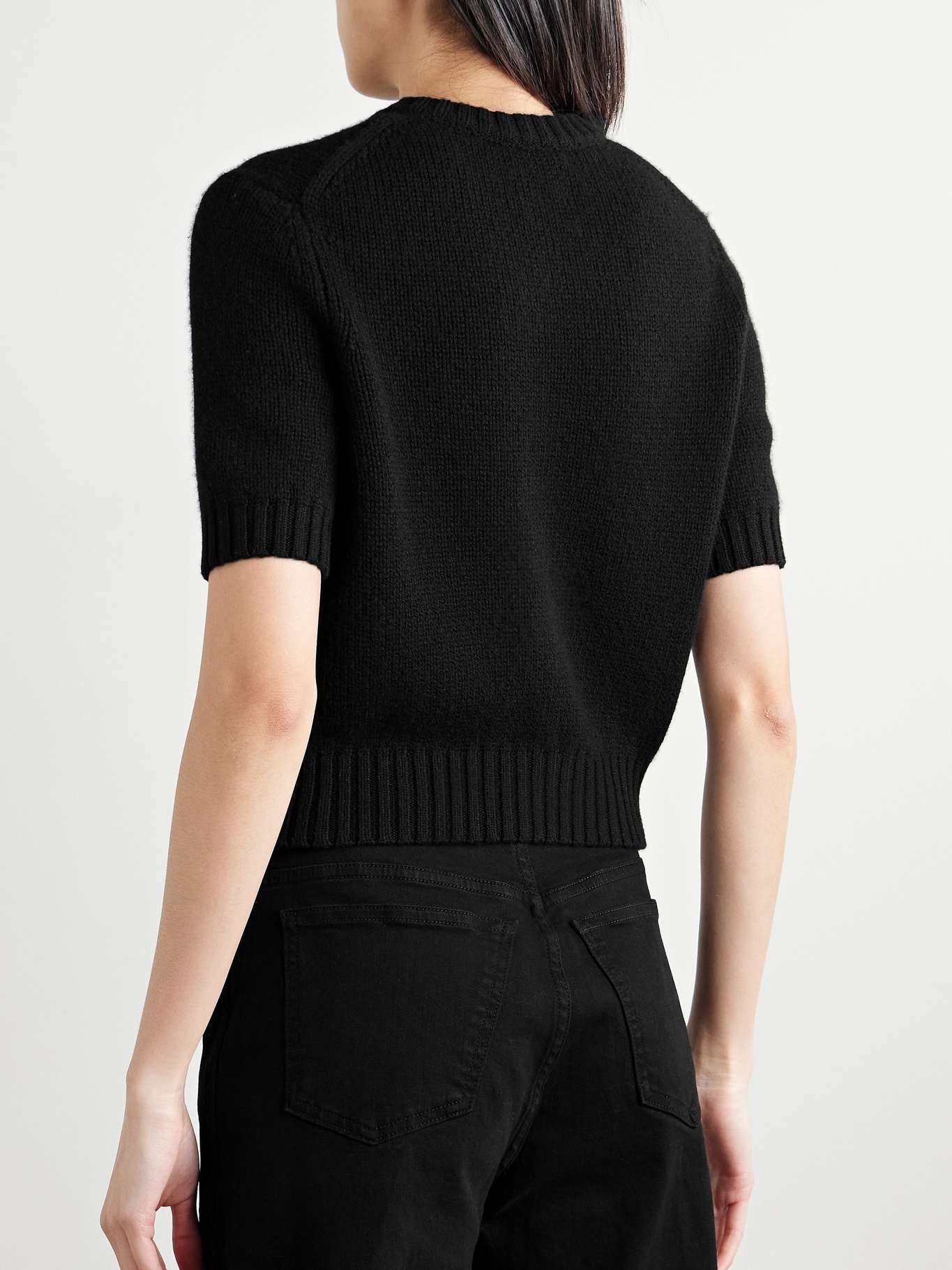 Nora cropped cashmere cardigan Black - 3