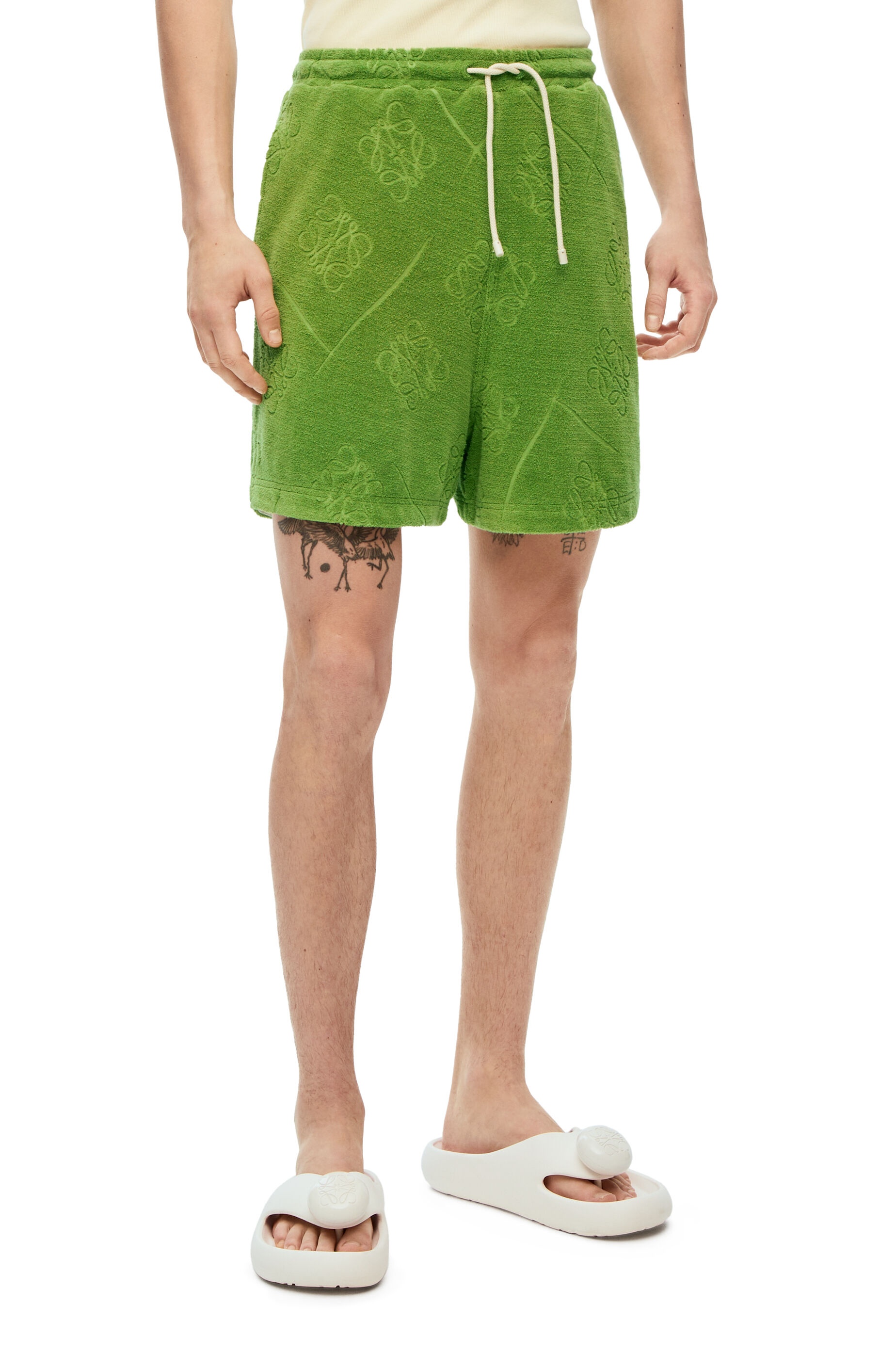 Anagram jacquard drawstring shorts in cotton - 3