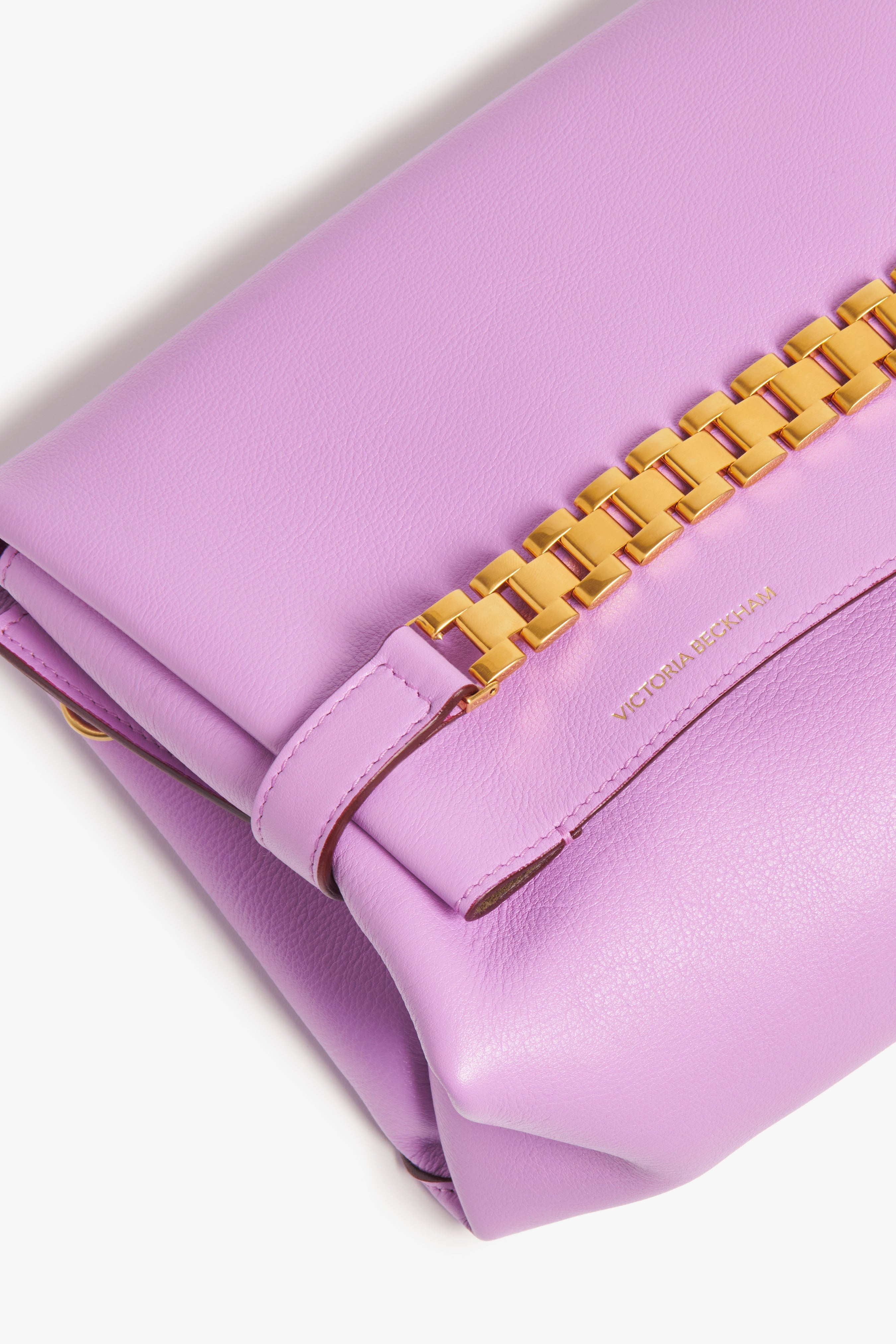 Chain Pouch In Lilac Leather - 2
