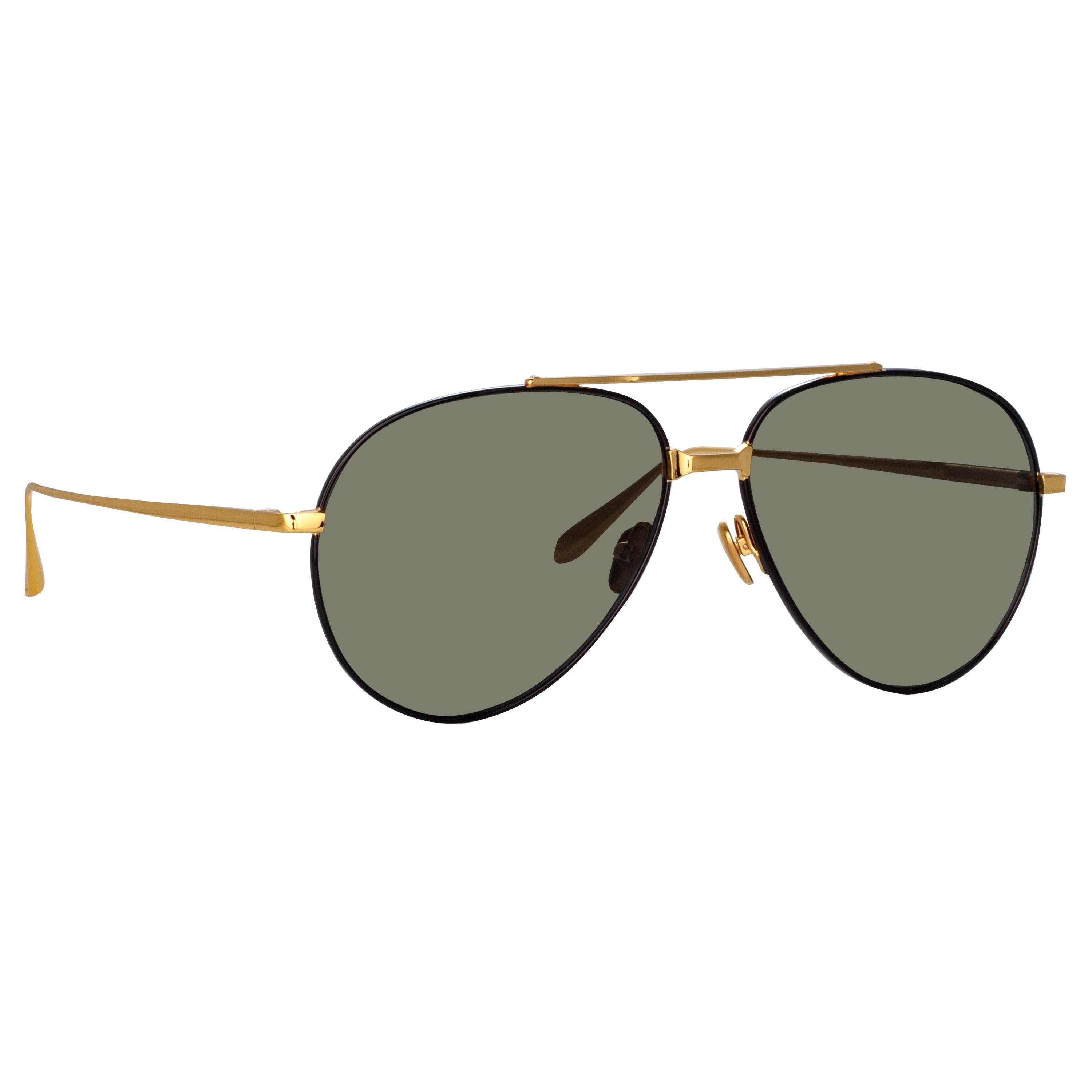 MEN'S MARCELO AVIATOR SUNGLASSES IN BLACK AND YELLOW GOLD - 2