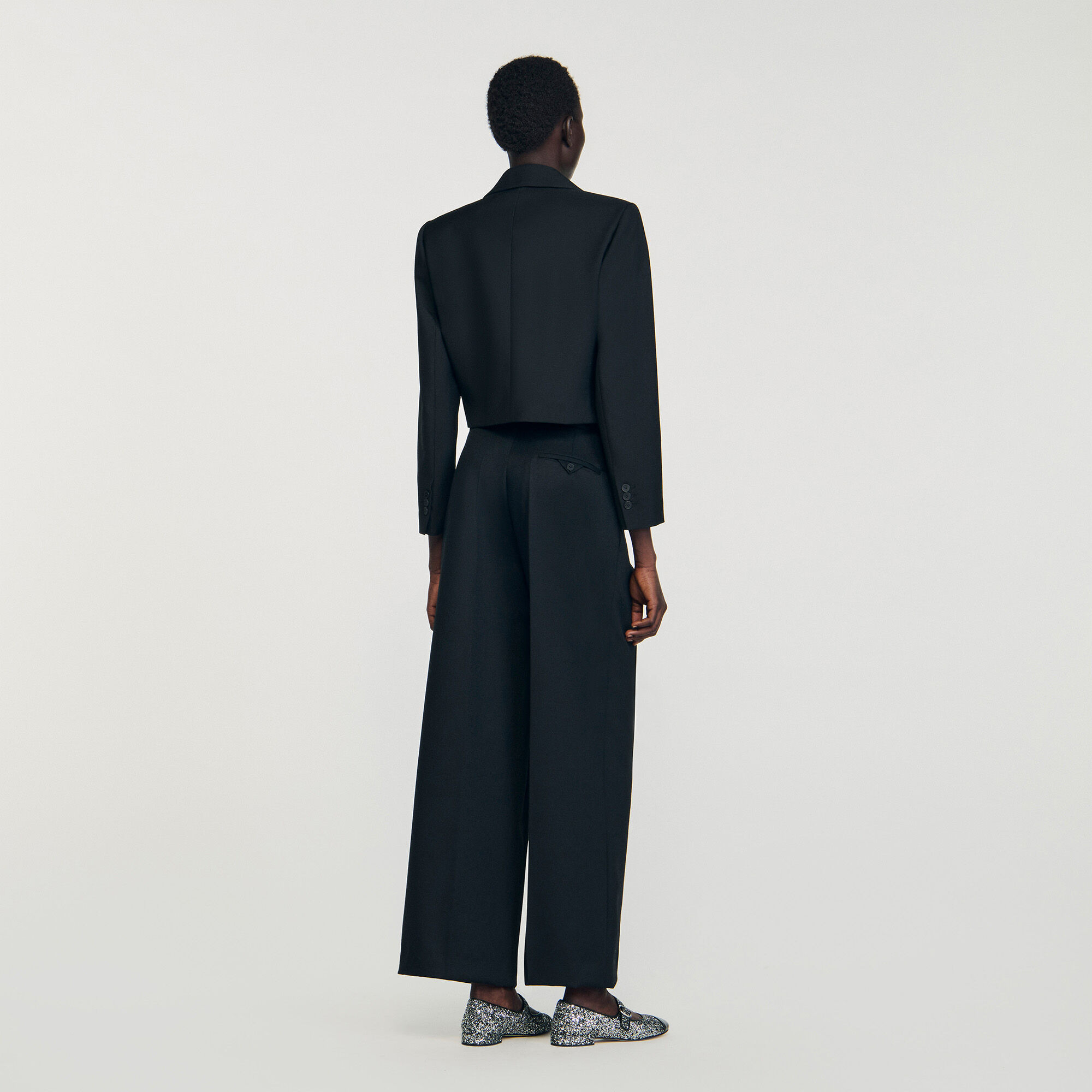 WIDE-LEG ELASTIC WAIST TROUSERS - 5