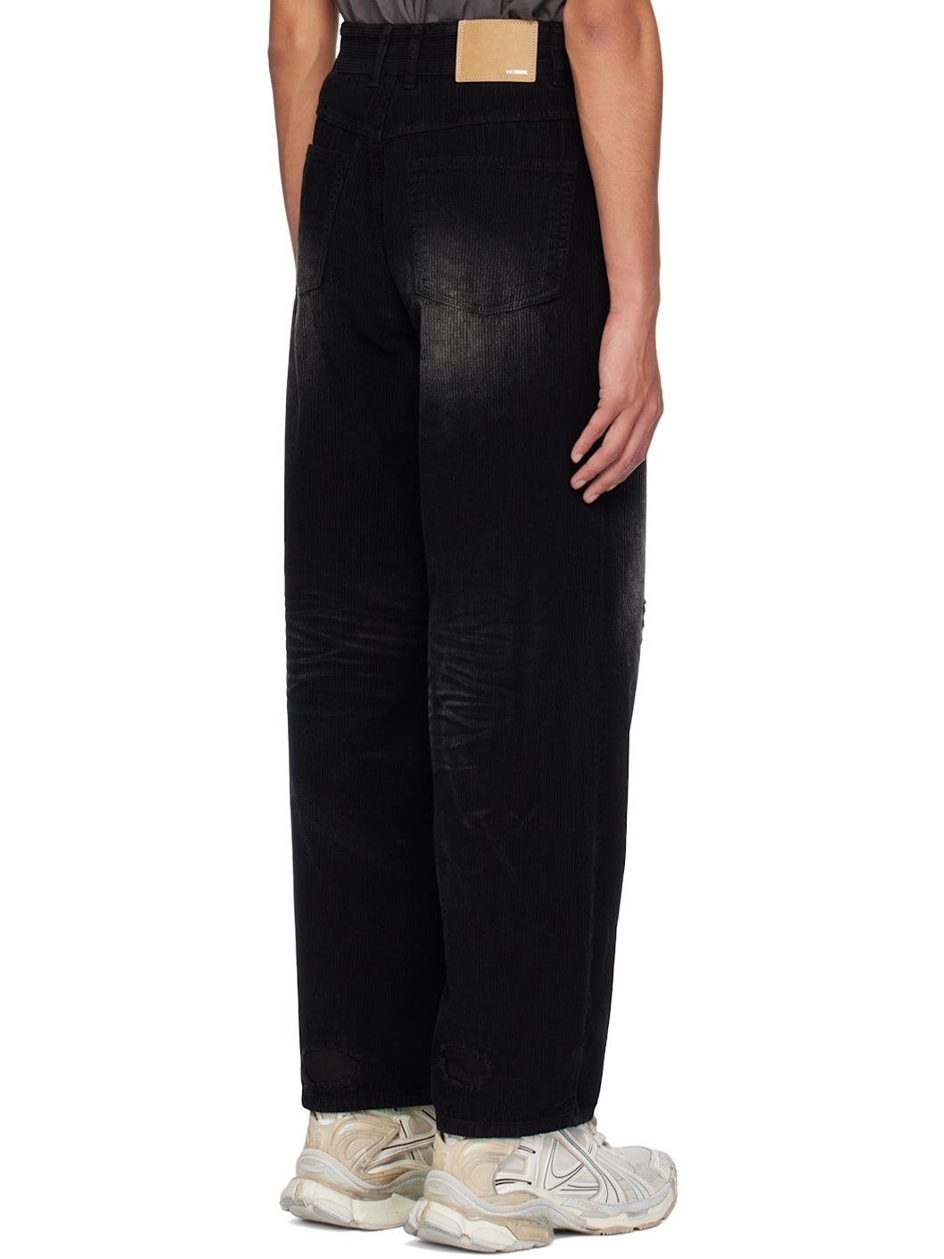 Black Distressed Trousers - 3