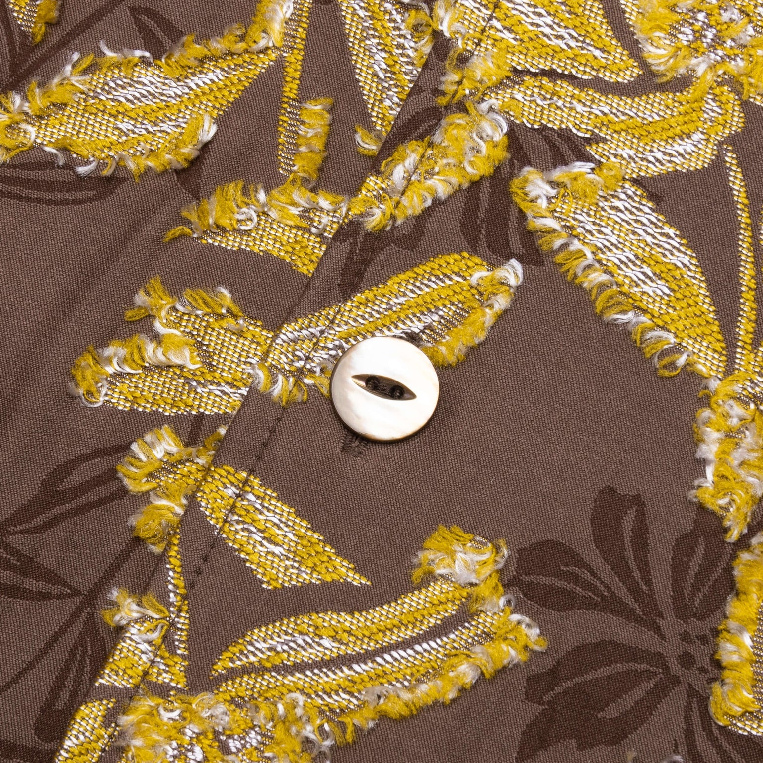 FLOWER CUT CABANA SHIRT - BROWN - 4