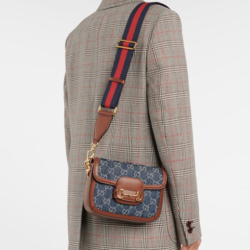 (WMNS) Gucci Horsebit 1955 Retro Shoulder Messenger Bag 'Grey Blue Brown' 658574-2KQPG-8391 - 4