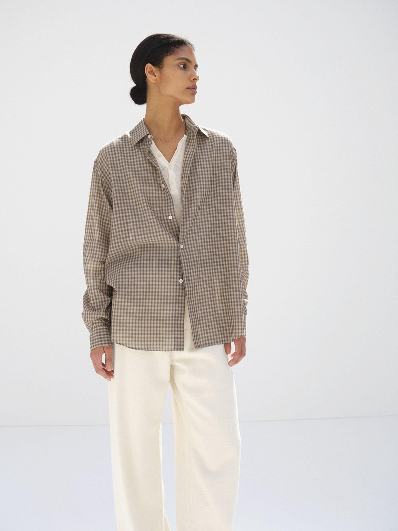 AURALEE AIRY LIGHT COTTON CHECK SHIRT outlook