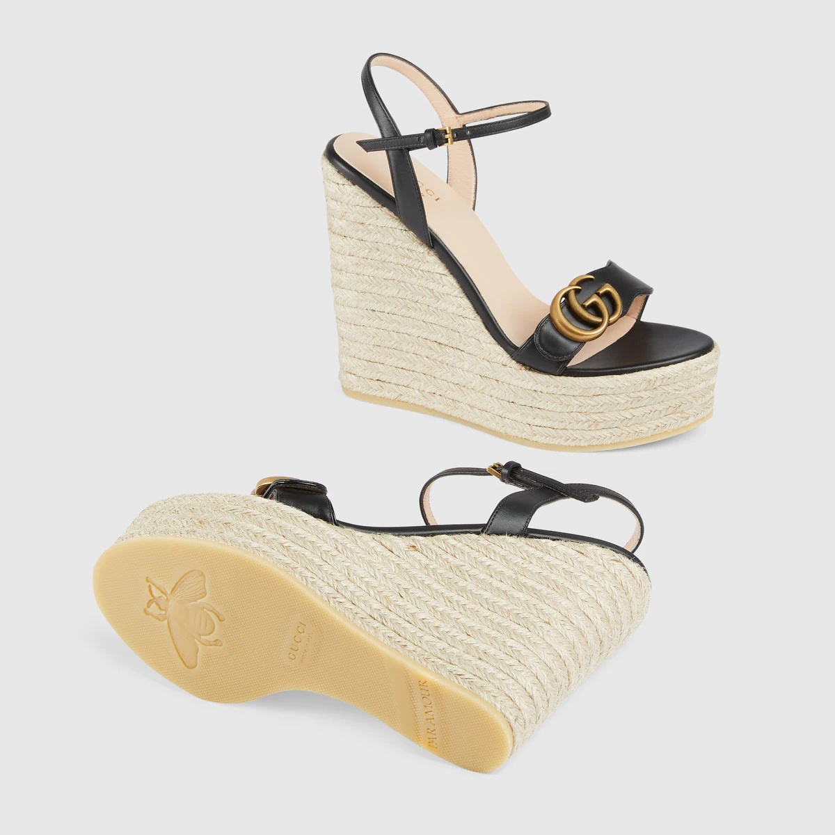 Women's leather platform espadrille - 5