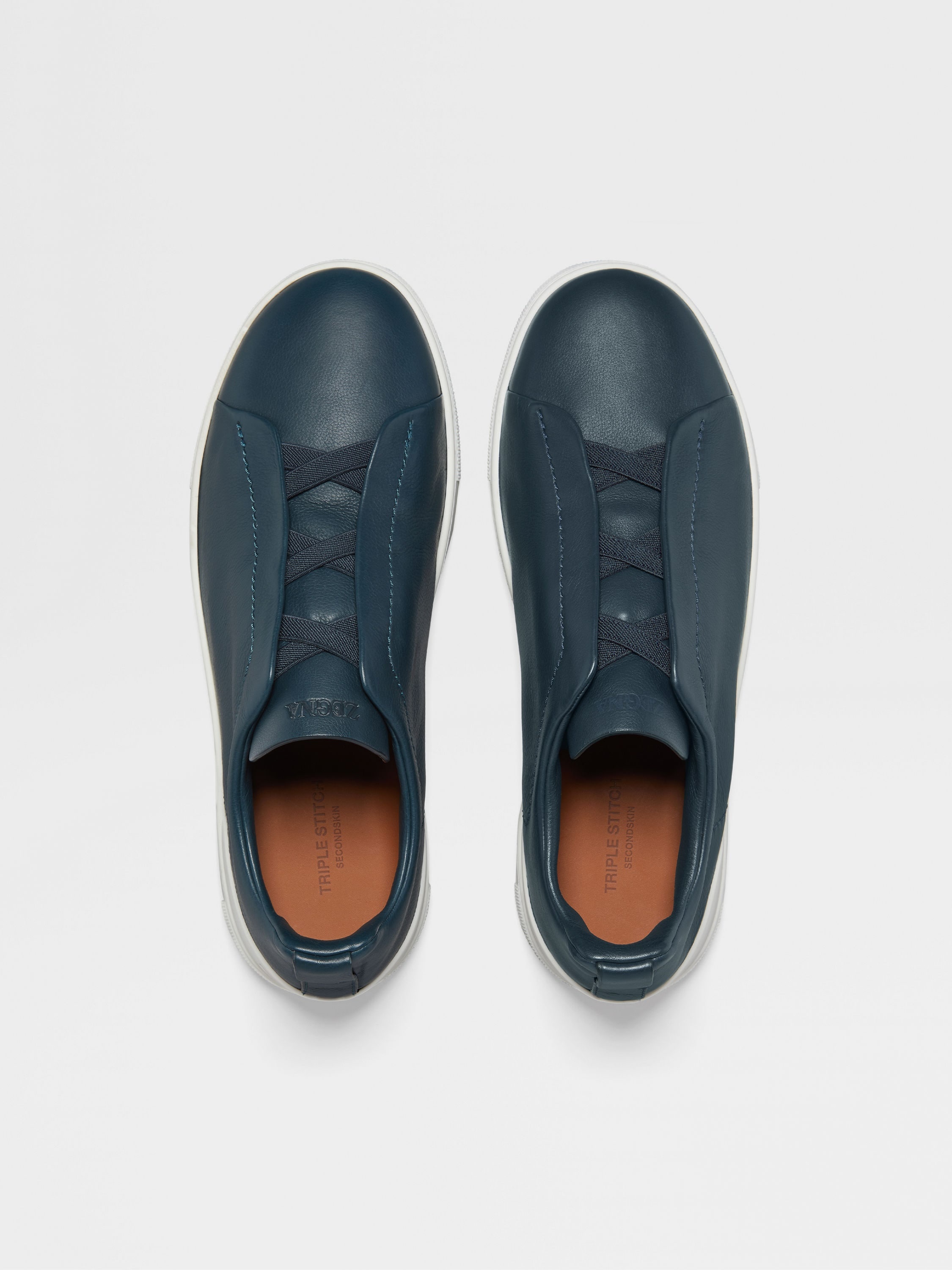DARK TEAL BLUE TRIPLE STITCH™ SECONDSKIN SNEAKERS - 3