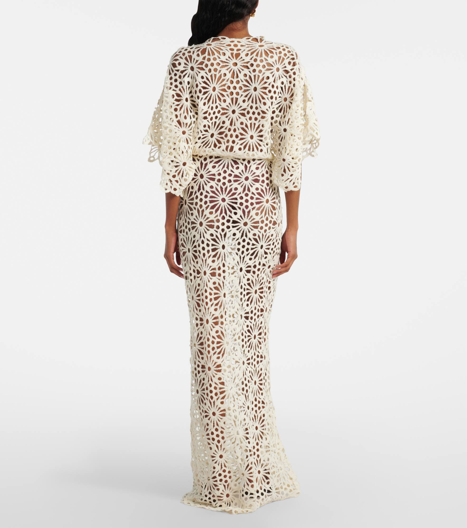 Obie crochet cotton and linen maxi dress - 3
