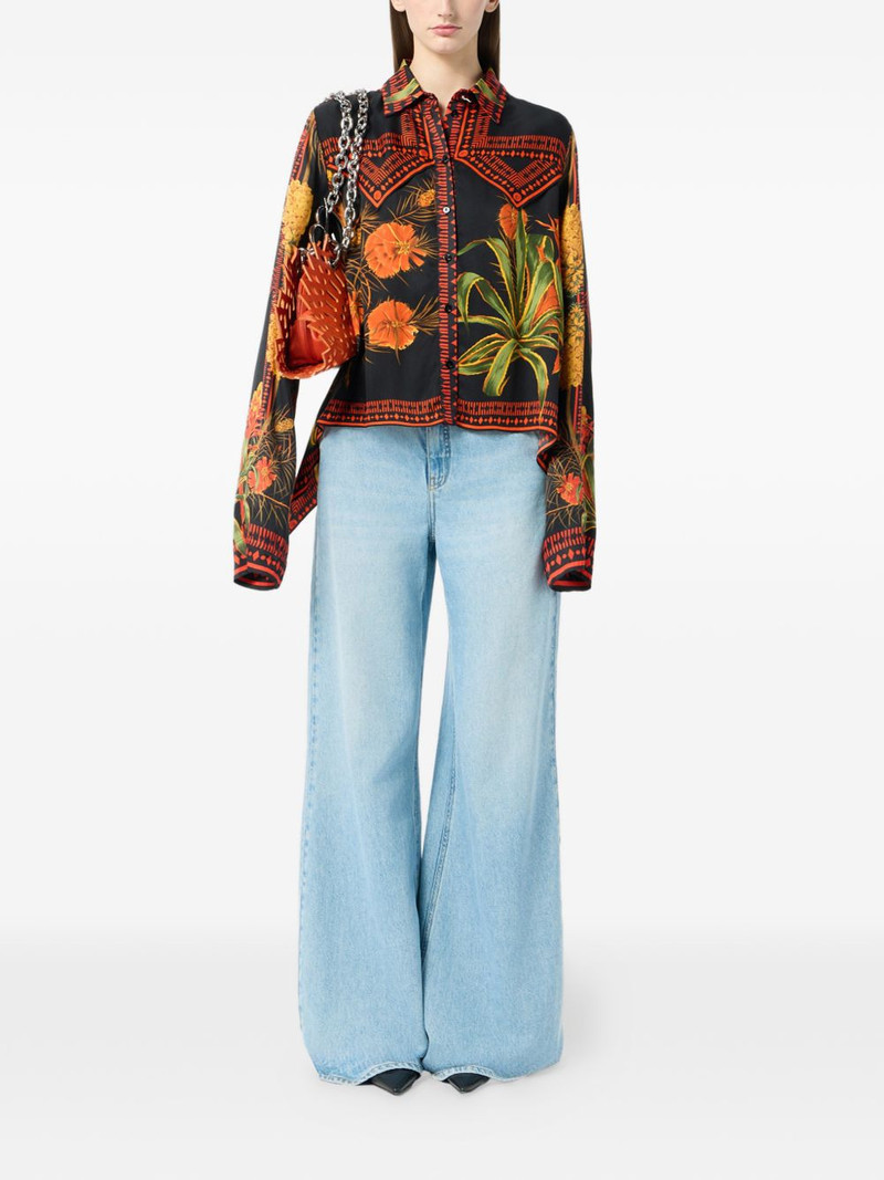 Blumarine twill foulard print shirt outlook