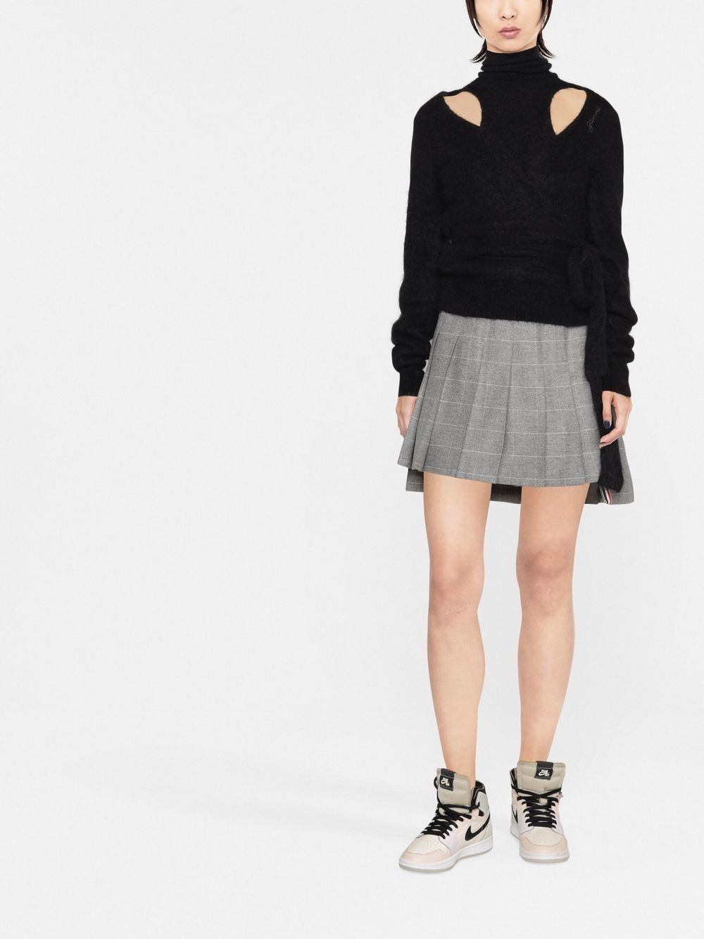 brushed cut-out wrap top - 2