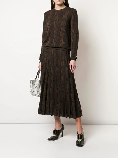 Proenza Schouler cashmere woodgrain jacquard knit skirt outlook