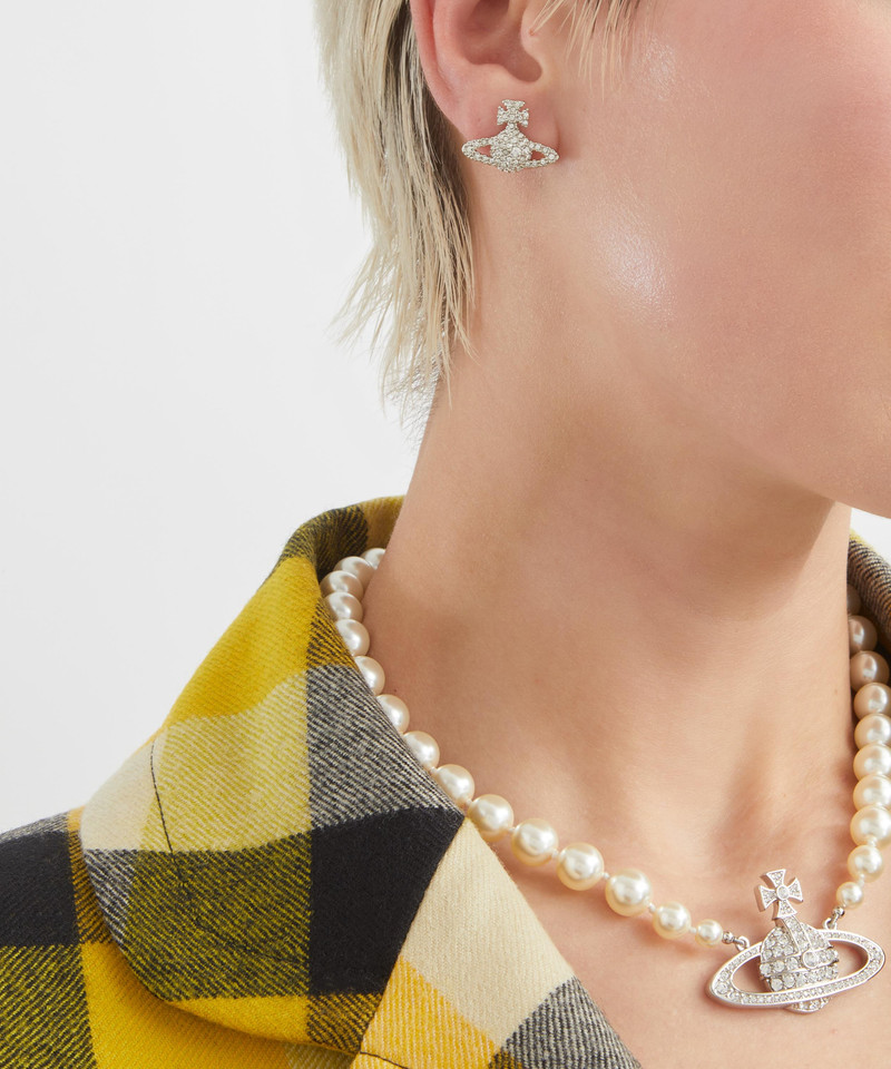 Vivienne Westwood Silver-Tone Grace Bas Relief Stud Earrings outlook