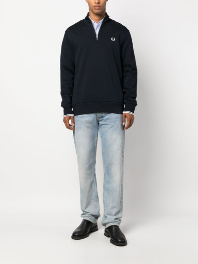 Fred Perry logo-embroidered zip-up jumper outlook