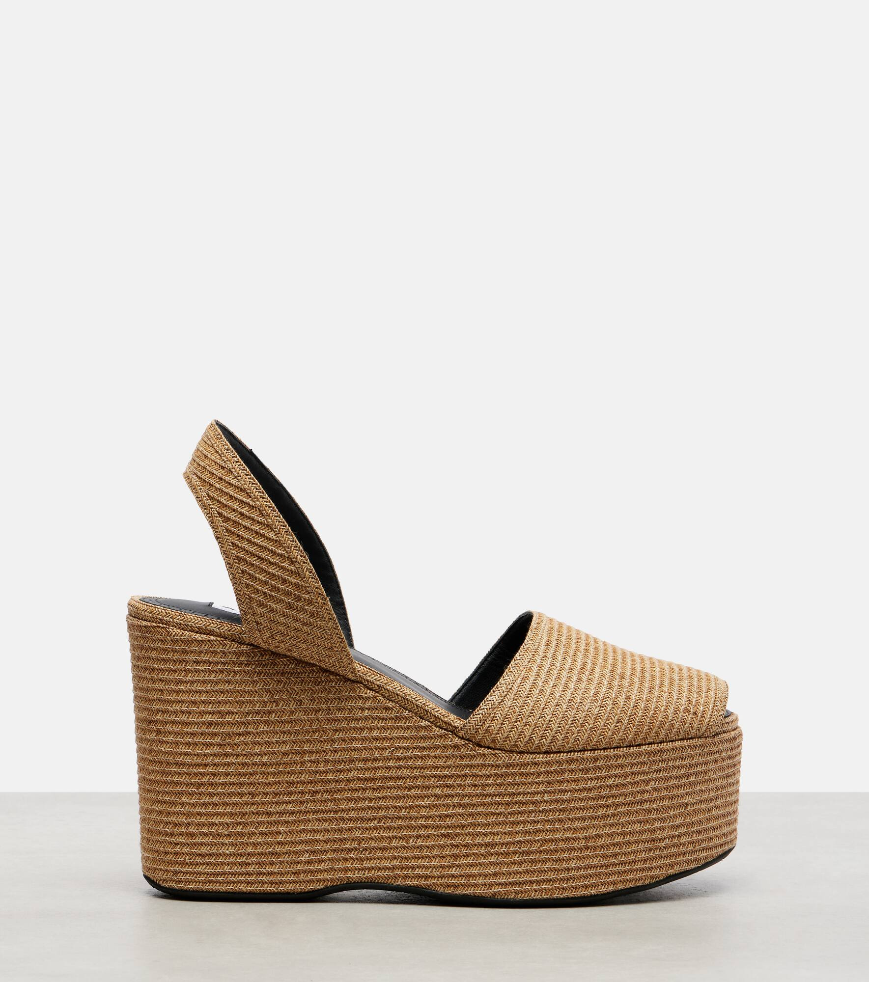 Straw wedge sandals - 4