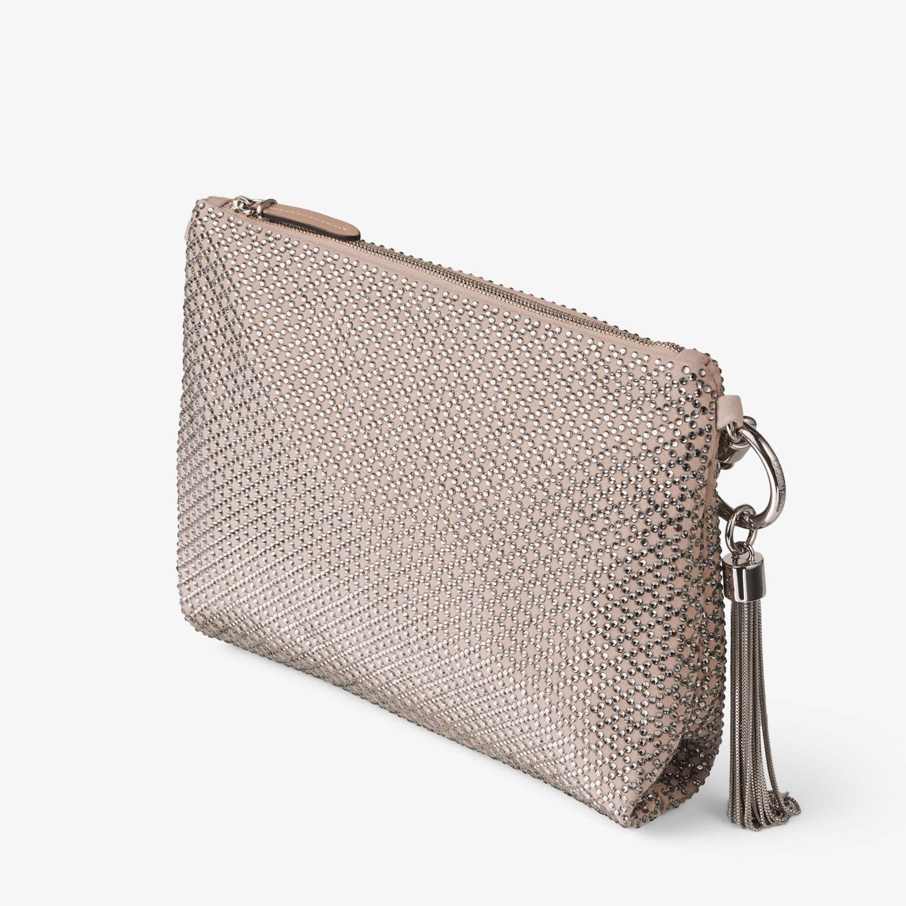 Callie
Ballet Pink Suede Clutch Bag with Diamond Motif and Crystal Hotfix - 2