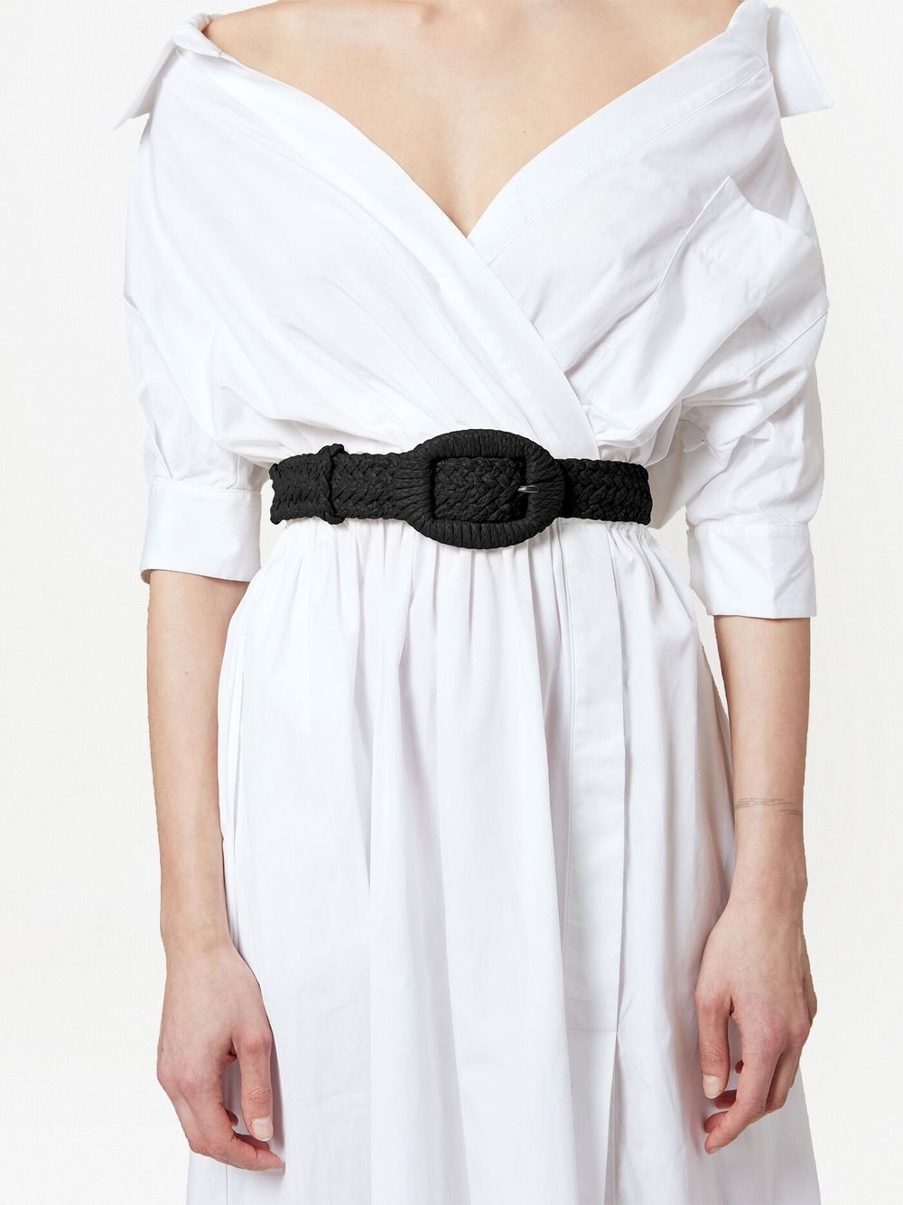 buckle-fastening raffia belt - 3