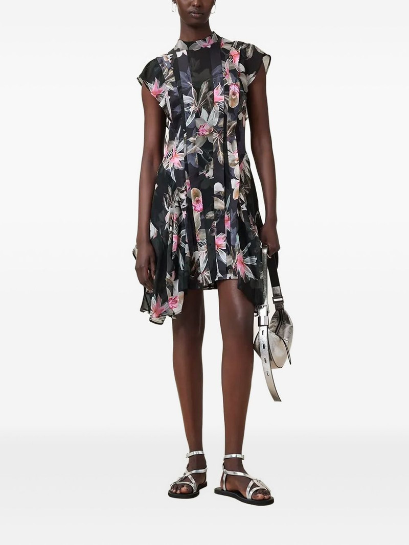 ALLSAINTS floral-print pleated dress outlook