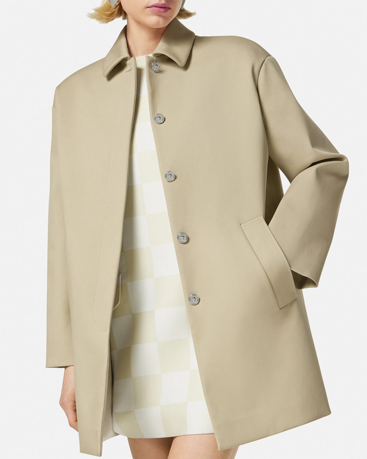 Gabardine Short Trench Coat - 3