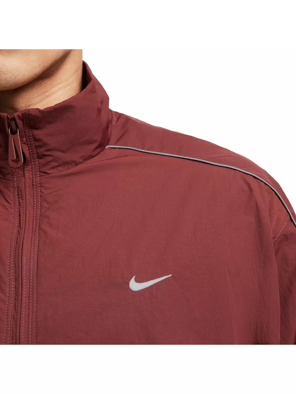Men's Sportswear Solo Swoosh Woven Track Jacket - Dark Red - 4