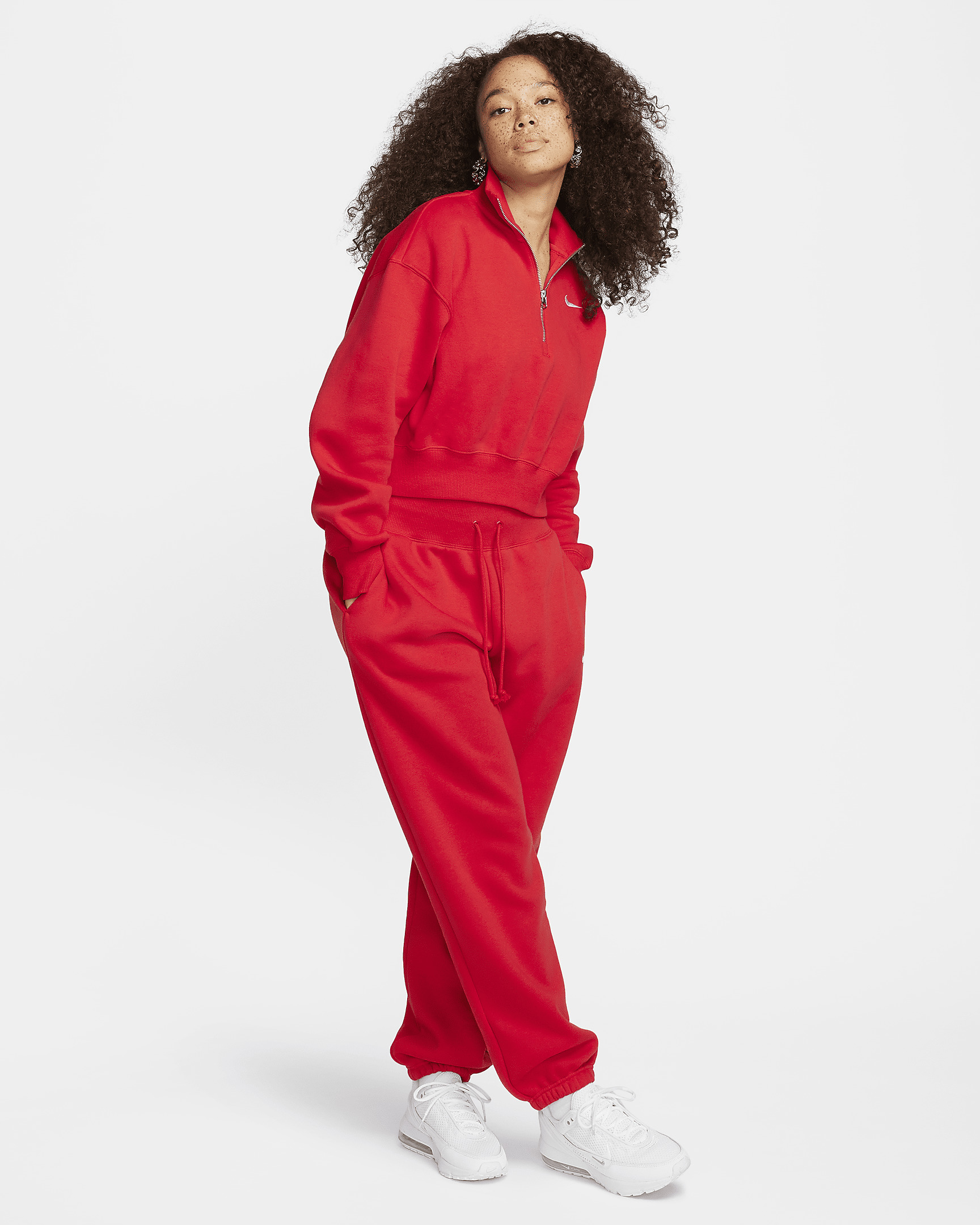 Women's Nike Sportswear Phoenix Fleece 1/2-Zip Cropped Sweatshirt - 7