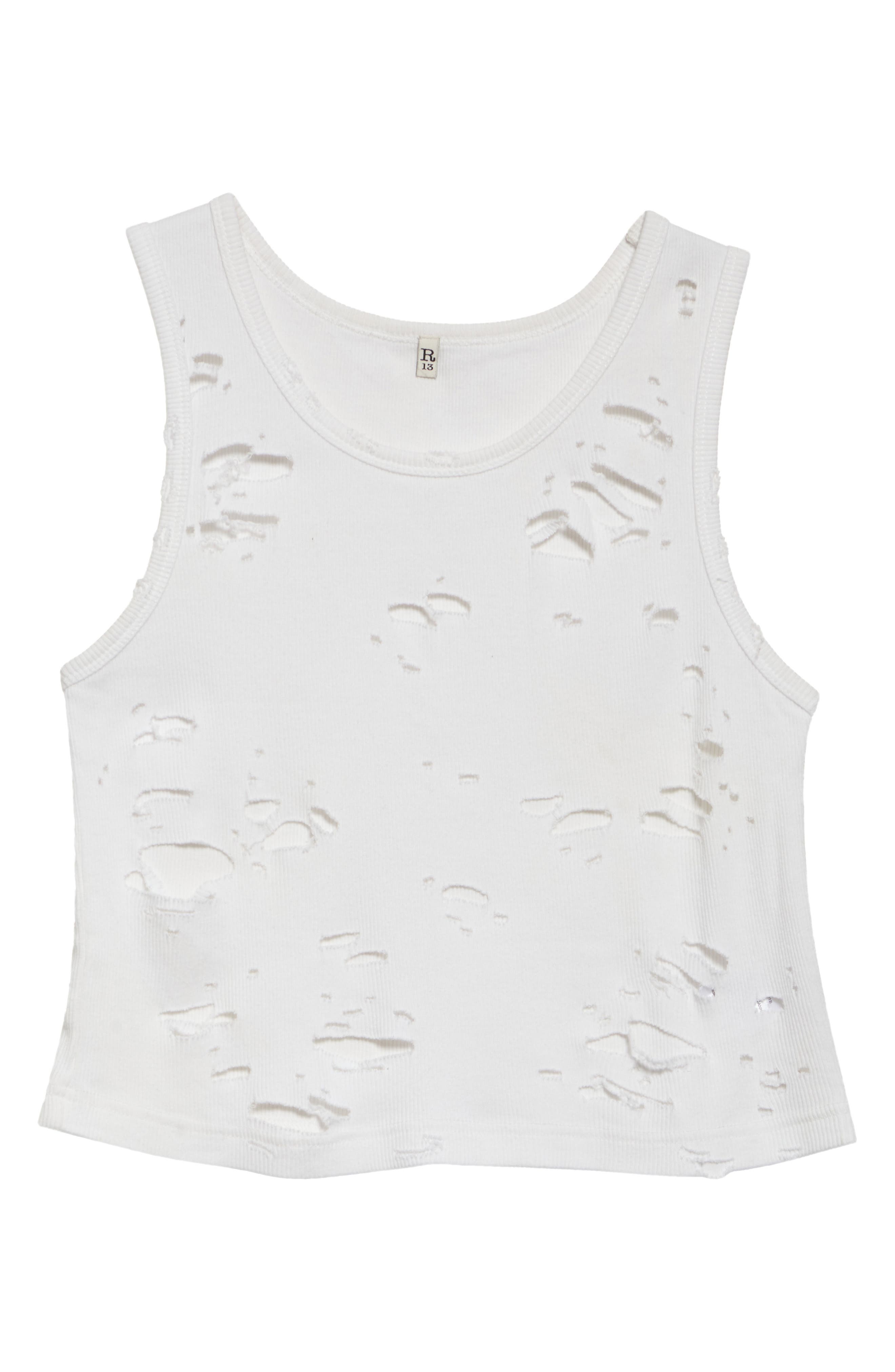 Women's Distressed Cotton Tank - 6