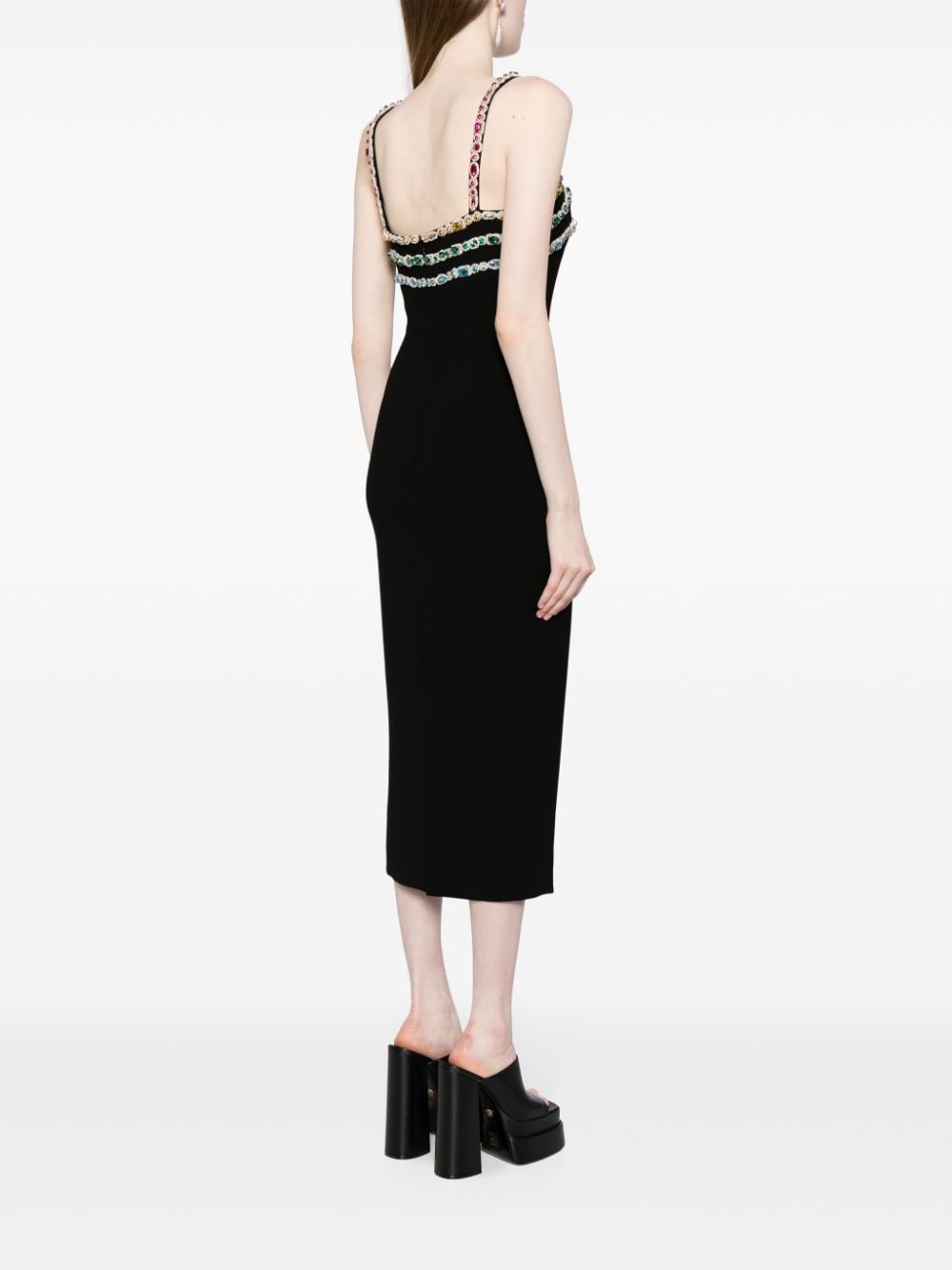 crystal-embellished cady midi dress - 4
