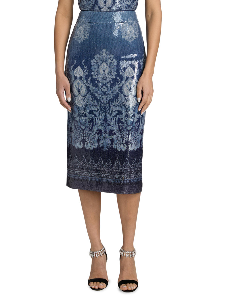 Women's Whitney Sequined Midi-Skirt - Blue Sequin 3