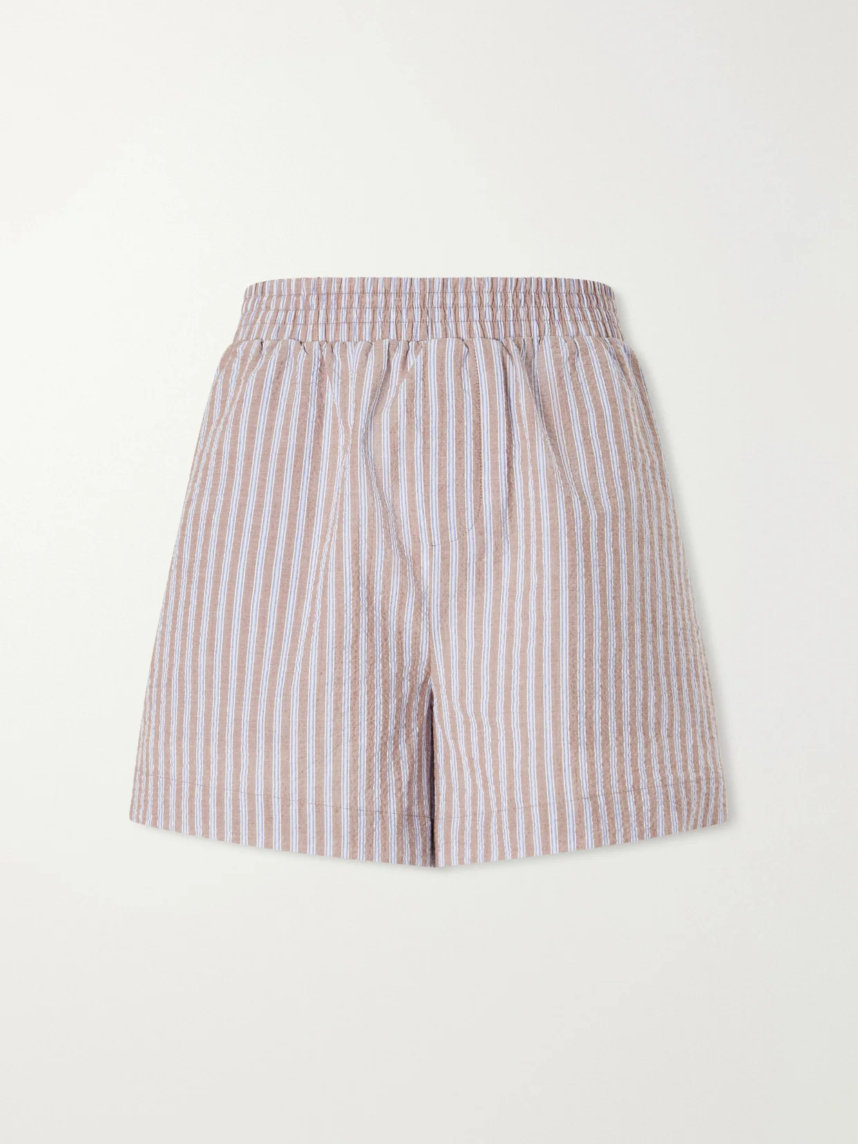 Darina Striped Seersucker Cotton-blend Shorts - 1