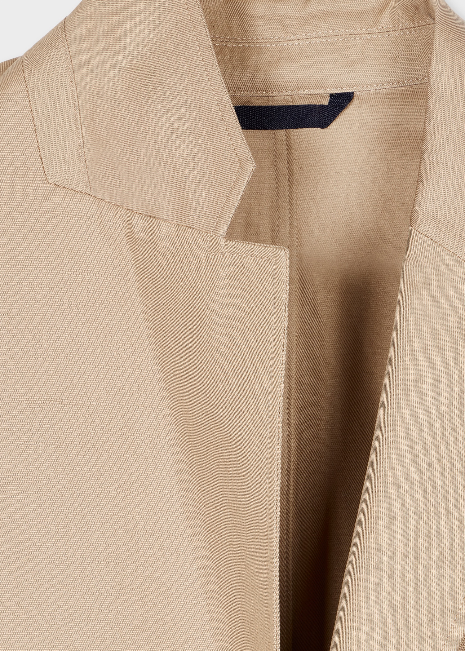 Tan Cotton-Linen Twill Patch-Pocket Blazer - 2
