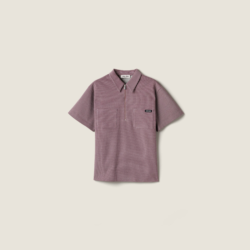 Bonded jacquard jersey polo shirt 1