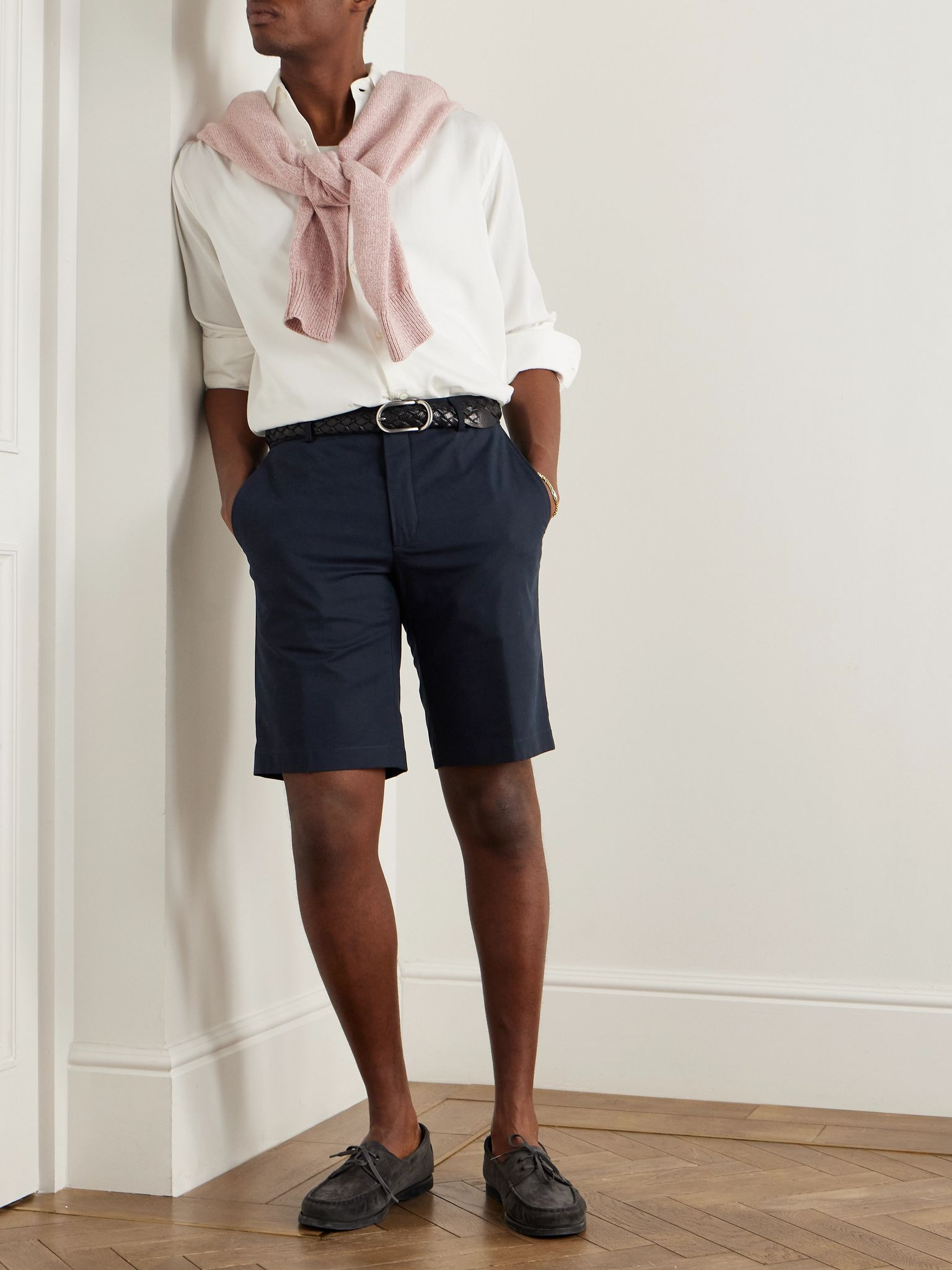 Jarno Straight-Leg Stretch-Cotton Bermuda Shorts Navy - 2