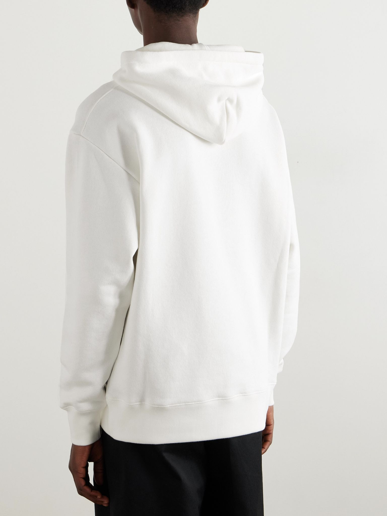 Logo-Print Cotton-Jersey Hoodie Ivory - 4
