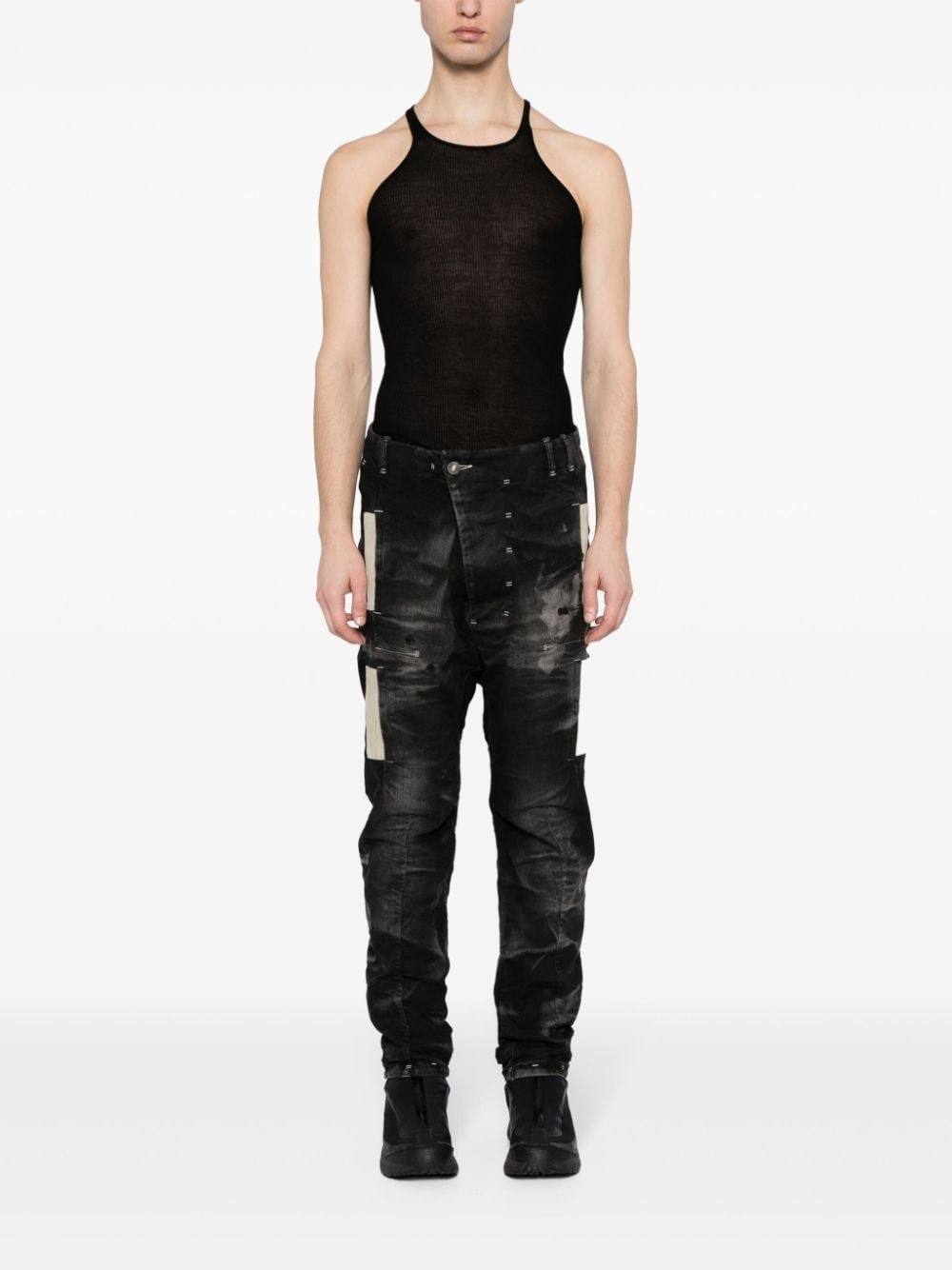 faded slim-cut jeans - 2