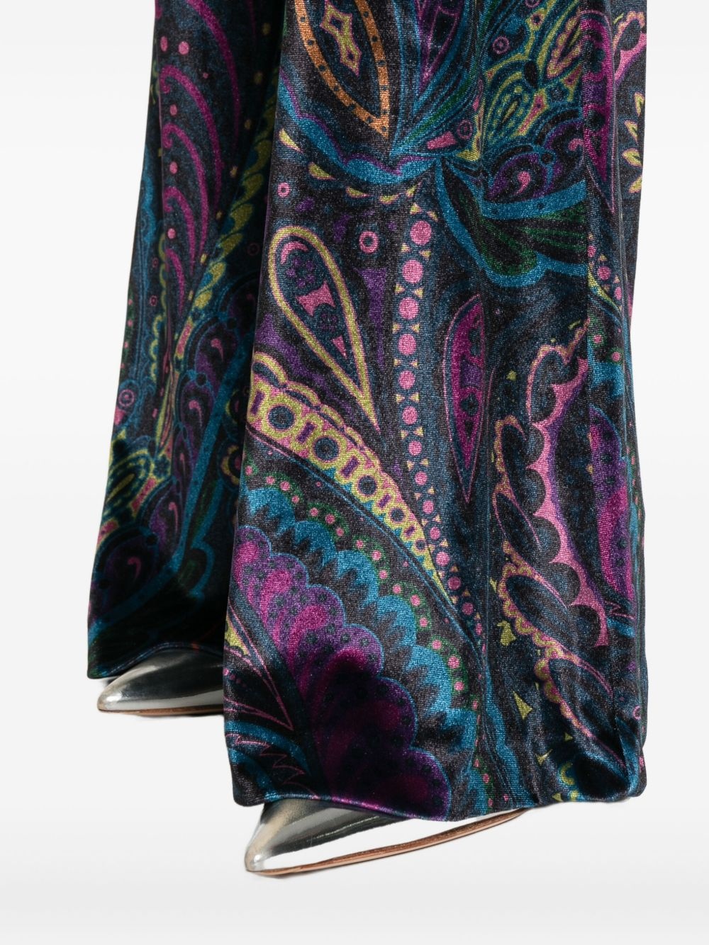 paisley-print velvet trousers - 5