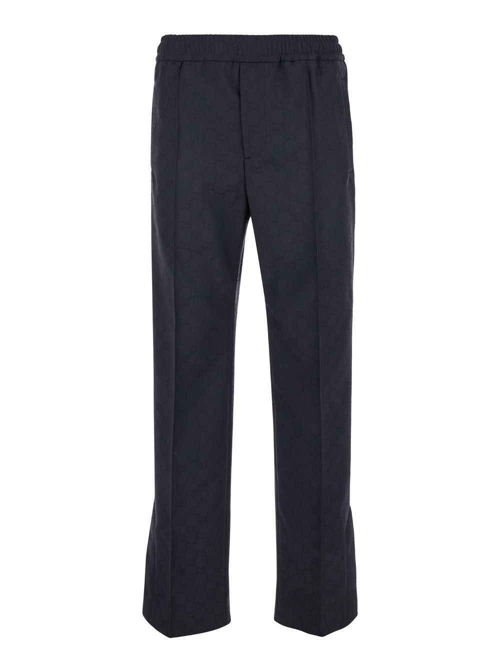 Gucci Men Blue Pants With Web Detail In Gg Fabric Man - 1